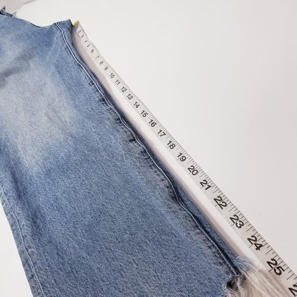 Abercrombie & Fitch High Waisted Paper Bag Waist A&F Mom Jeans Frayed Hem - Picture 6 of 12